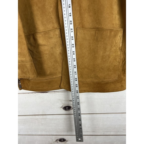 Vintage Startown Jacket Mens 40 Tan Suede Leather Yukon Lined Button Pockets 70s - Picture 15 of 16
